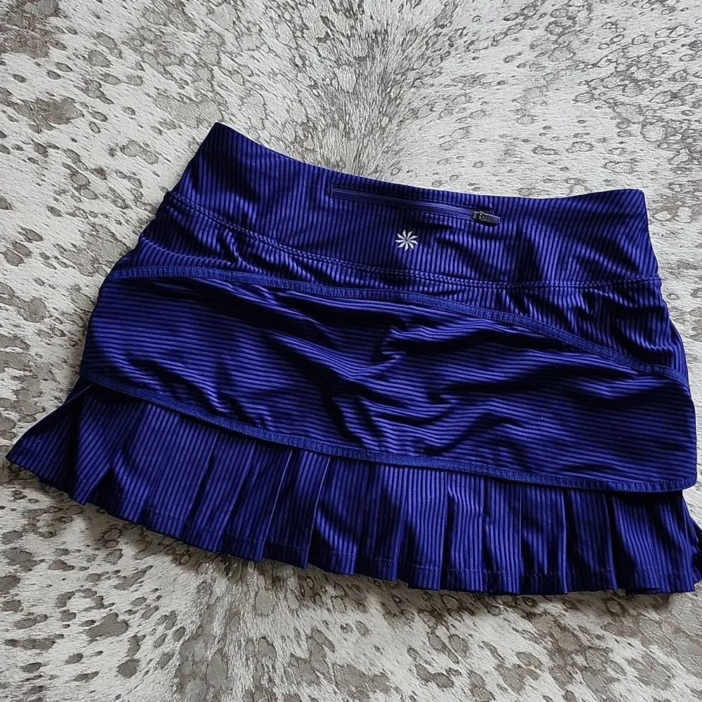 Athleta Good Match Pinstripe Pleated Skort SzS